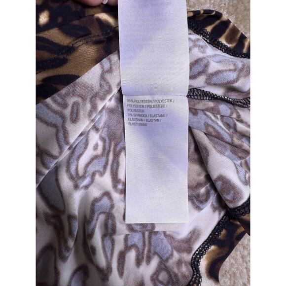 Susan Graver Womens Dress Size L Slinky Cold Shoulder Animal Print E102 - Picture 9 of 12